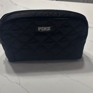 PINK Victoria's Secret Quilted Black Cosmetic Case